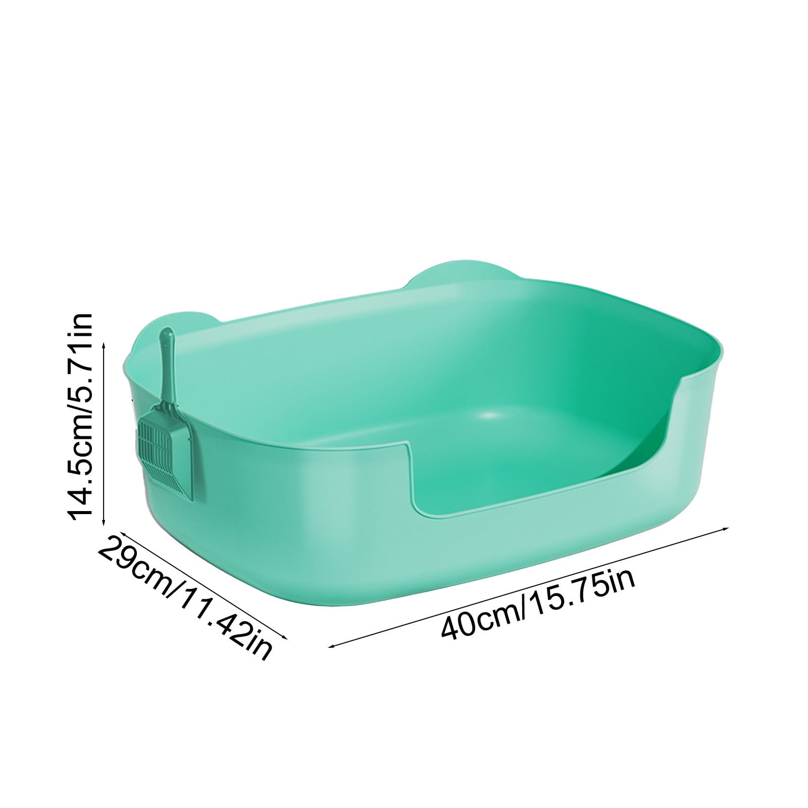 Large Cat Litter Box with High Sides, Open Kitty Litter Boxes Anti-Splashing for Indoor Cat Low Entry Cat Litter Pan for Small and Elderly Cats, Tool-Free Assembly