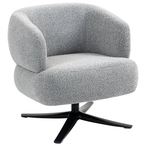LiviNest Swivel Sofa Chair with 360-Degree Rotation, Cuddle-Style Wraparound Backrest, Linen Fabric, 500 lbs Capacity for Living Room Study Balcony