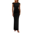 thumbnail image 1 of Vestido largo PRETTYGARDEN para mujer, verano 2025, con un solo hombro, 1 of 9
