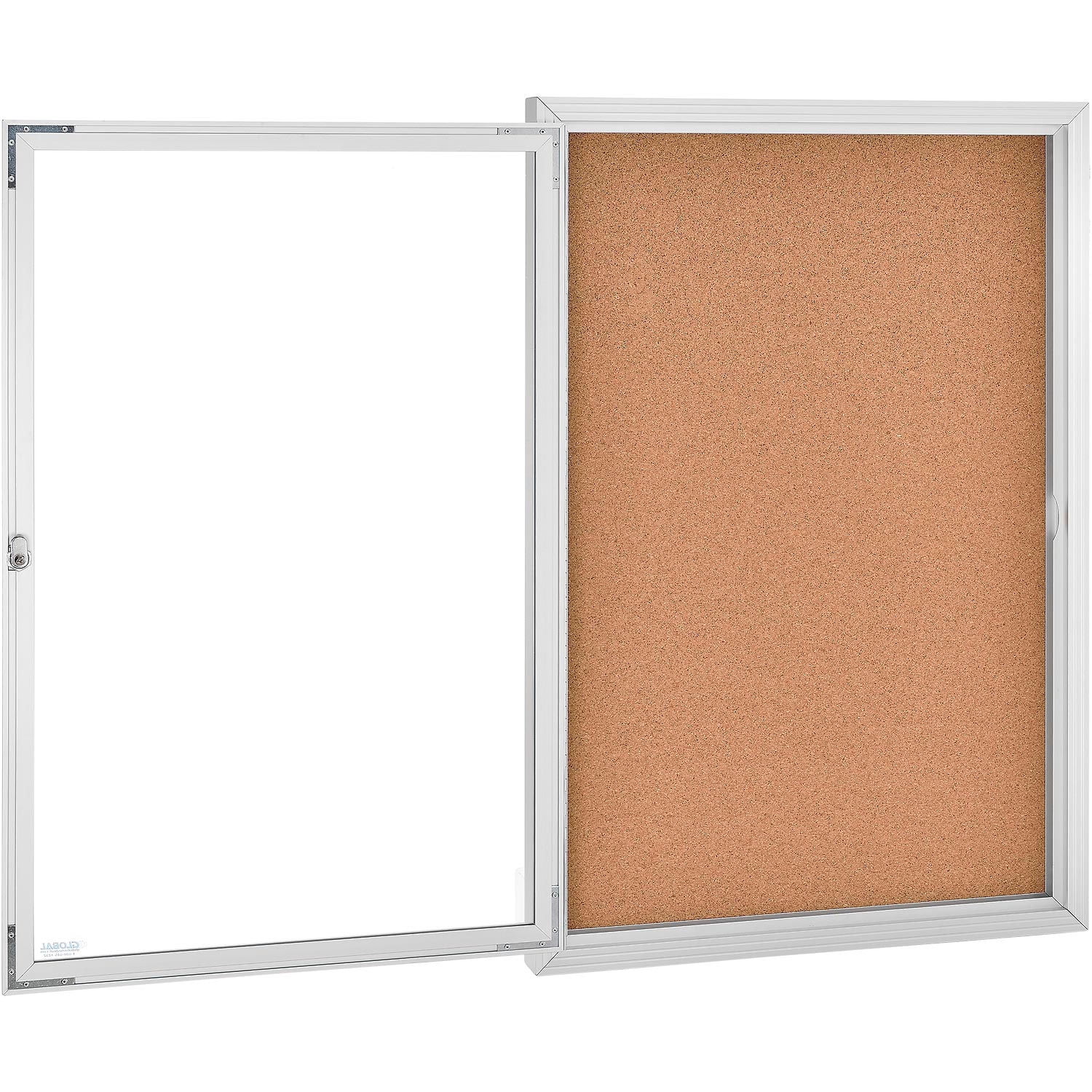 Global Industrial Enclosed Cork Bulletin Board - 24""W x 36""H - 1 Door