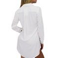 thumbnail image 4 of Manera de la camisa de las mujeres del resorte de manga larga da vuelta-abajo asimétrico ocasional s Abanopi Blanco M, 4 of 7