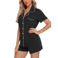 thumbnail image 3 of Conjunto de pijama Anjue para mujer Soft Sleep Set de 2 piezas de manga corta, 3 of 5