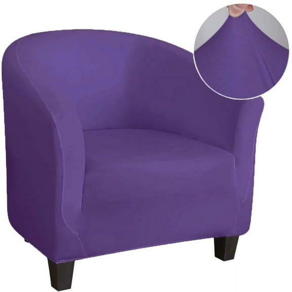 XmhyTop Club Chair Slipcover, Tub Chair Cover, Stretch Armchair Covers, Sofa Cover Furniture Protector for Living Room 25.59-35.43inch (Dark Purple)
