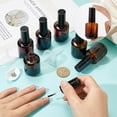 thumbnail image 3 of 6Pcs 15ml Refillable Empty DIY Nail Polish Bottles Transparent Brown Glass Fingernail Bottle Cylindrical Vials Containers with Brush Stainless Steel Beads for Nail Art Sample Brown Glass, 3 of 6