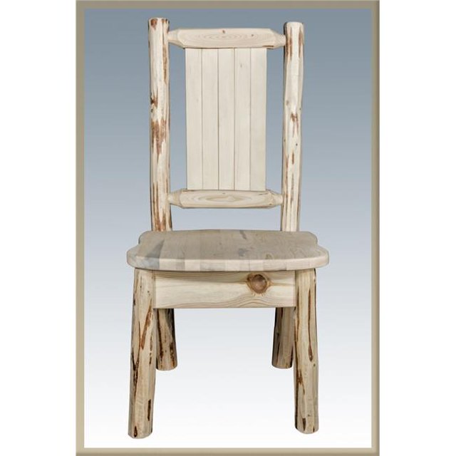 Chaise Latérale avec Design d'Arbre de Pin Gravé au Laser