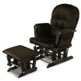 thumbnail image 2 of Resenkos Recliner Chair, Reclining Chair,Lounge Chair,Wood Glider and Ottoman Set with Padded Armrests and Detachable Cushion-Brown, 2 of 10