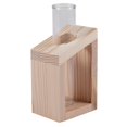 thumbnail image 3 of 10x jarrón de tubo de ensayo de cristal en macetas con soporte de madera, 3 of 5