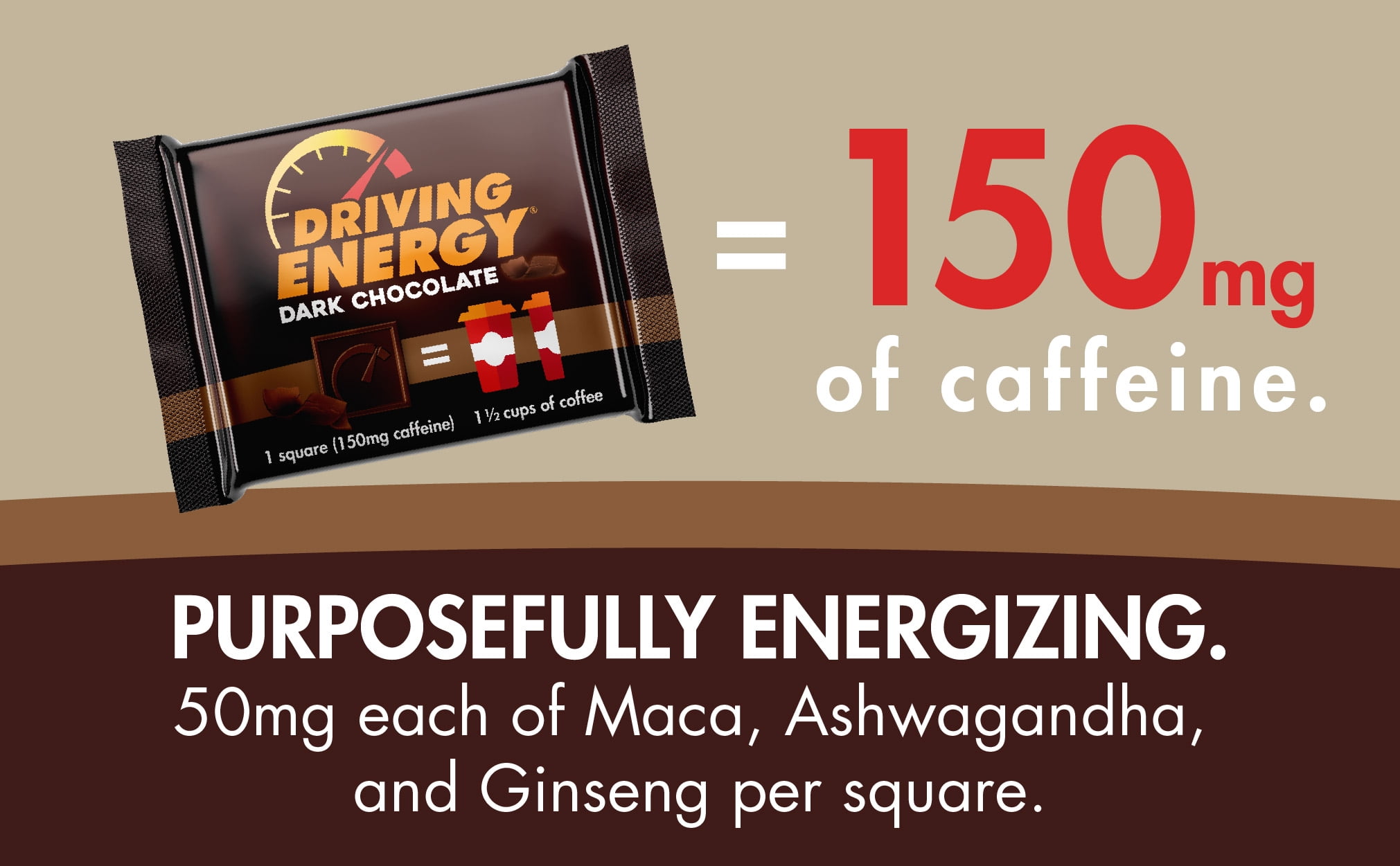 ZenEvo Driving Energy - Caffeinated Dark Chocolate Squares 30ct.