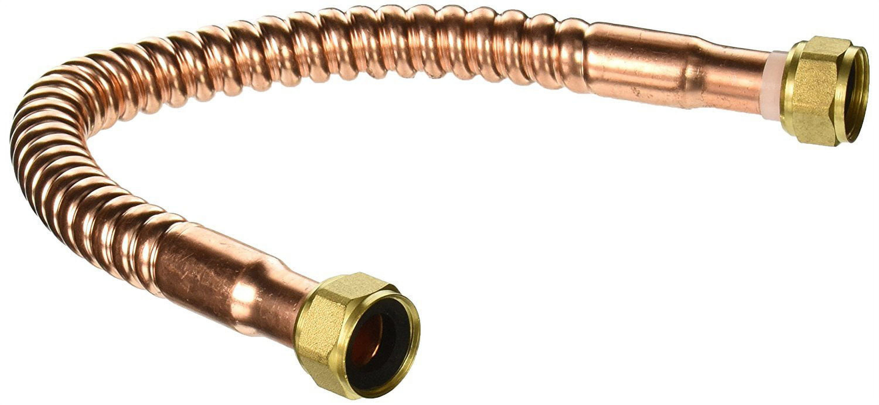 Homewerks Worldwide 7211-18-34FIP-T Water Heater Connector, Corrugated Copper, 3/4 FIP x 18 In. - Quantity 1