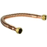 Homewerks Worldwide 7211-18-34FIP-T Water Heater Connector, Corrugated Copper, 3/4 FIP x 18 In. - Quantity 1