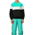 thumbnail image 2 of Hicidod Casual Sweatsuits 2 Piece Set Fashion Colorblock Joggers Tracksuit Crew Neck Sweatshirt And Pants Suit for Kids Boys Girls, 2 of 3