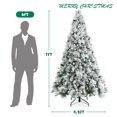 thumbnail image 4 of Costway 7ft Snow Flocked Christmas Tree Glitter Tips w/ Pine Cone & Red Berries, 4 of 10