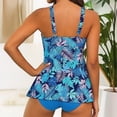 thumbnail image 3 of PMVFHDE Maillot de Bain Grande Taille pour Femmes Haut Tankini Imprimé Fluide avec Bretelles Réglables et Bas Couvrants Assortis, 3 of 4