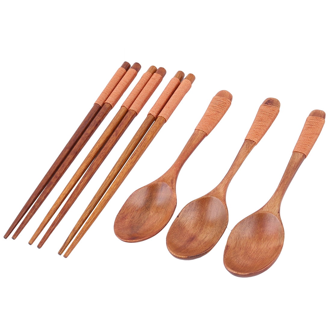 Outdoor Travel Wood Food Serving Chopsticks Spoon Tableware Coffee