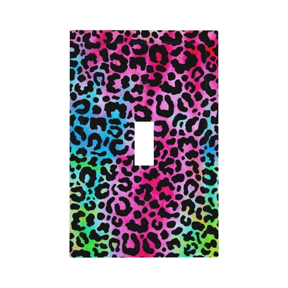 DouZhe 1-Gang Toggle Switch Wallplate, Rainbow Animal Texture Decorative Wall Plates