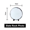 thumbnail image 2 of MR.R Sublimation Blank Round Rock Slate Photo Plaque Picture Frame, Customized Photo Frame Novelty for Wedding,Birthday,Baby Birth,Diameter is 5.9 inch, 2 of 4