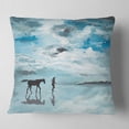 thumbnail image 2 of Designart Man and Horse Running on Water - Seascape Throw Pillow - 18x18, 2 of 5