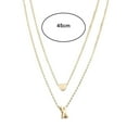 thumbnail image 6 of tasrioml Women Necklace Solid Color Polished Double-layer Letter Shape Anti-deformed Lady Pendant Gift, 6 of 8