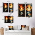 thumbnail image 4 of Designart "Palm Trees Tropical Painting VI" Palms & Palm Trees Framed Wall Art Set Of 2 - Red Floral Gallery Wall Frame Set For Home Decor, 4 of 6