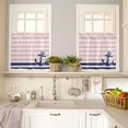 thumbnail image 2 of Anchor Gray Kitchen Curtain 36 Inch Length Small Short Cafe Tiers Curtains Drape, Modern Navy Blue White Striped Nautical Window Treatment Rod Pocket Drapery Panels Curtains, 27.5x36, 2 of 5
