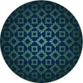 thumbnail image 1 of Ahgly Company Machine Washable Indoor Round Transitional Teal Green Area Rugs, 3' Round, 1 of 7
