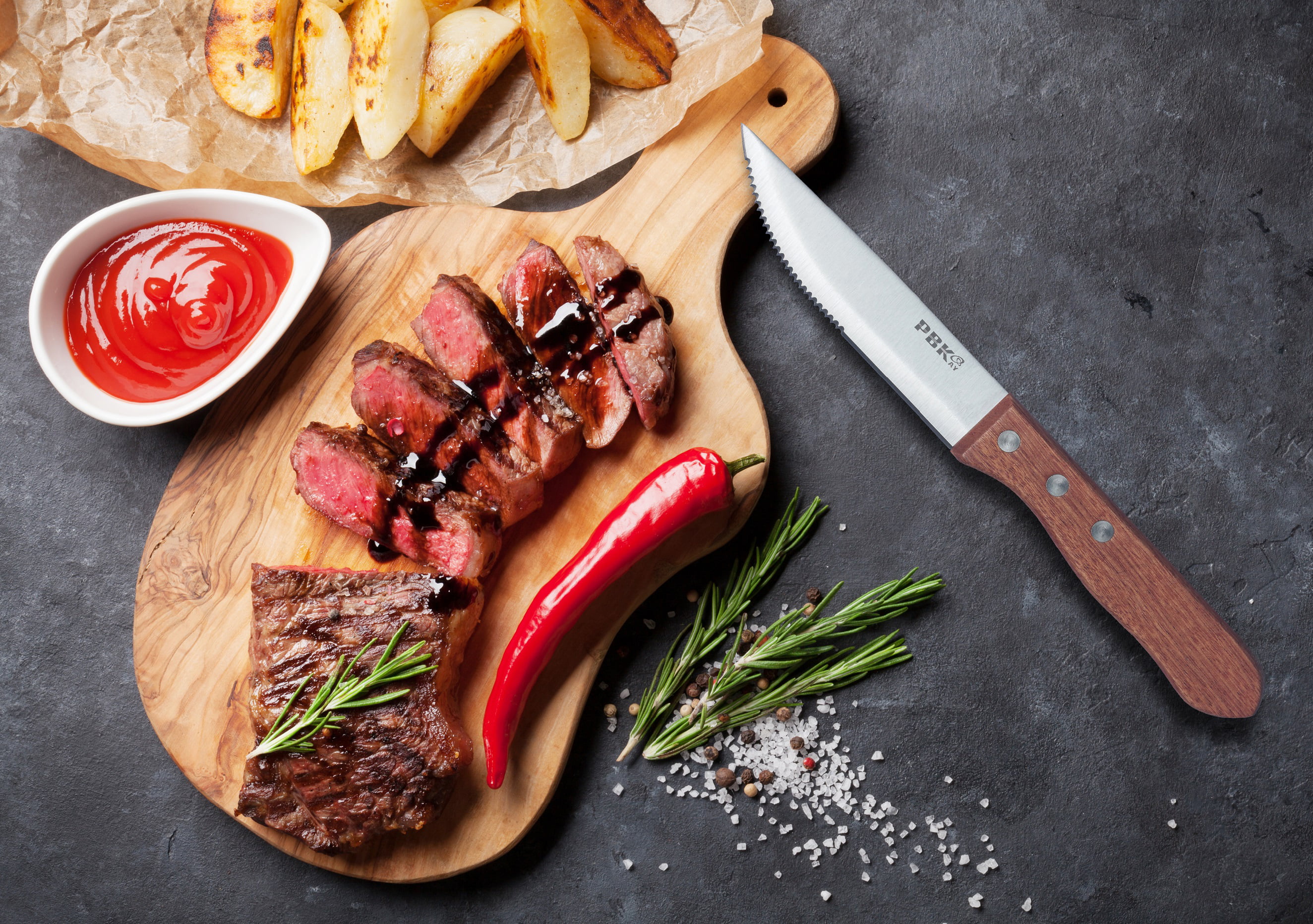 Bulk Restaurant Steak Knives with Rosewood Handle (1 Dozen)