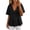Black-1, variant on Cute Tops for Women Summer V Neck Pleated Swing T-Shirt Casual Babydoll Peplum Tops Flowy Loose Fit Linen Tee Shirts