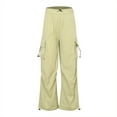 thumbnail image 5 of Gibobby Stretchy Cargo Pants for Women with Pockets High Waisted Baggy Wide Leg Y2K Lightweight Hiking Casual Streetwear(Khaki,XL), 5 of 8