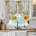 thumbnail image 6 of Sunflower Swag Valances for Windows, Kitchen Window Curtains Over Sink, Summer Botanical Elegant Floral Wooden Window Treatment Curtains for Living Room/Bedroom Curtains 2 Panel Sets 36"x45", 6 of 8