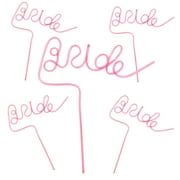 Koyal Wholesale Bachelorette Straws | 11 x 10 Inches Bride Straw, Hot Pink | Perfect Bachelorette Gifts, 10-Pack