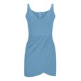 thumbnail image 4 of Gspmoly Robes d'Été, Robe d'Été Décontractée Confortable Sans Manches Ajustée à Col en V Unie Aguichant pour Femme, Robe de Soirée, Robes de Fête pour Femmes en Liquidation, 4 of 7