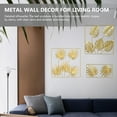 thumbnail image 2 of Pretyzoom Golden Metal Palm Leaf Wall Art Rustic Iron Tropical Wall Decor for Living Room, 2 of 8