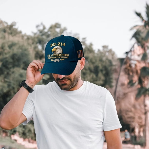 Regalos para Hombres 214 Esto Es un Sombrero de Materia de Veteranos Gorra de Béisbol de Servicio Militar para Hombres Regalos Del Día Patriótico para Soldados Jubilados Sombreros para Hombres