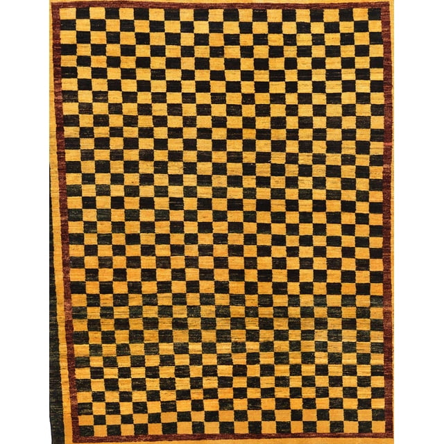 Ahgly Company Tapis d'Intérieur Rectangulaire Abstrait à Carreaux Rouges, 8 Pieds x 10 Pieds