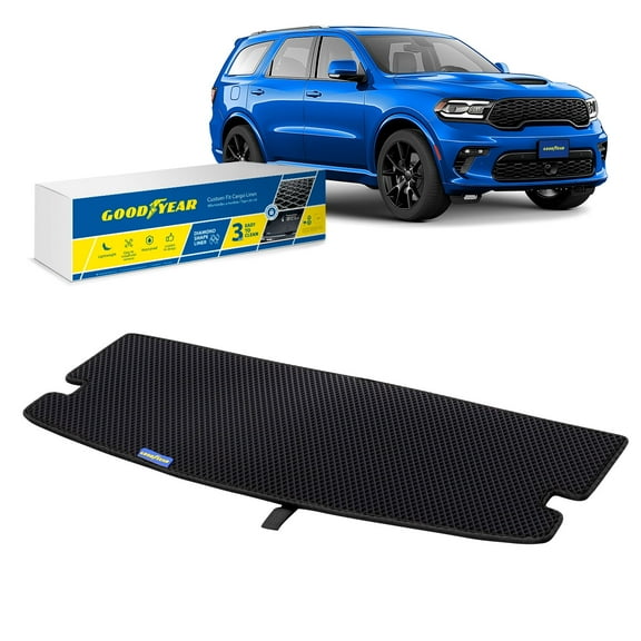 Goodyear Custom Fit Cargo Mat Liner for Dodge Durango 2011-2026 - Heavy Duty Trunk Liner, Diamond Shape, Luggage with Waterproof, Liquid & Dirt Trapping Technology - Anti-Slip Cargo Liner - GY006329