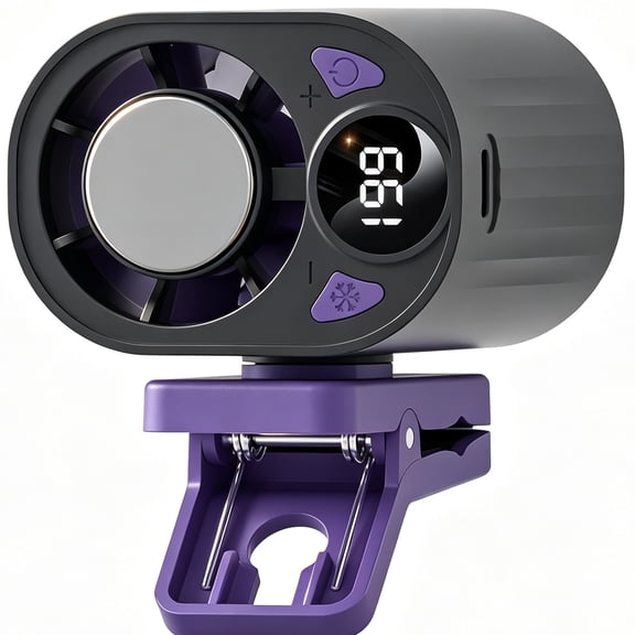 Cooling Fan for Car with No Ac, Ac for Car, Free Personal Cooling Fan 360° Rotation, 3-Speed Silent Fans with LED Display for Cars, Work, Camping