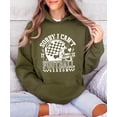thumbnail image 5 of Sorry I Can't It Is Football Season Hoodie Women Checkered Helmet, Army Green Hoodie, M, 5 of 8