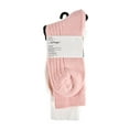 thumbnail image 4 of Ed Hardy Womens 9-11 Embroidery Rose Waffle Knit 2PK Mid Calf Slouchy Sock, 4 of 5