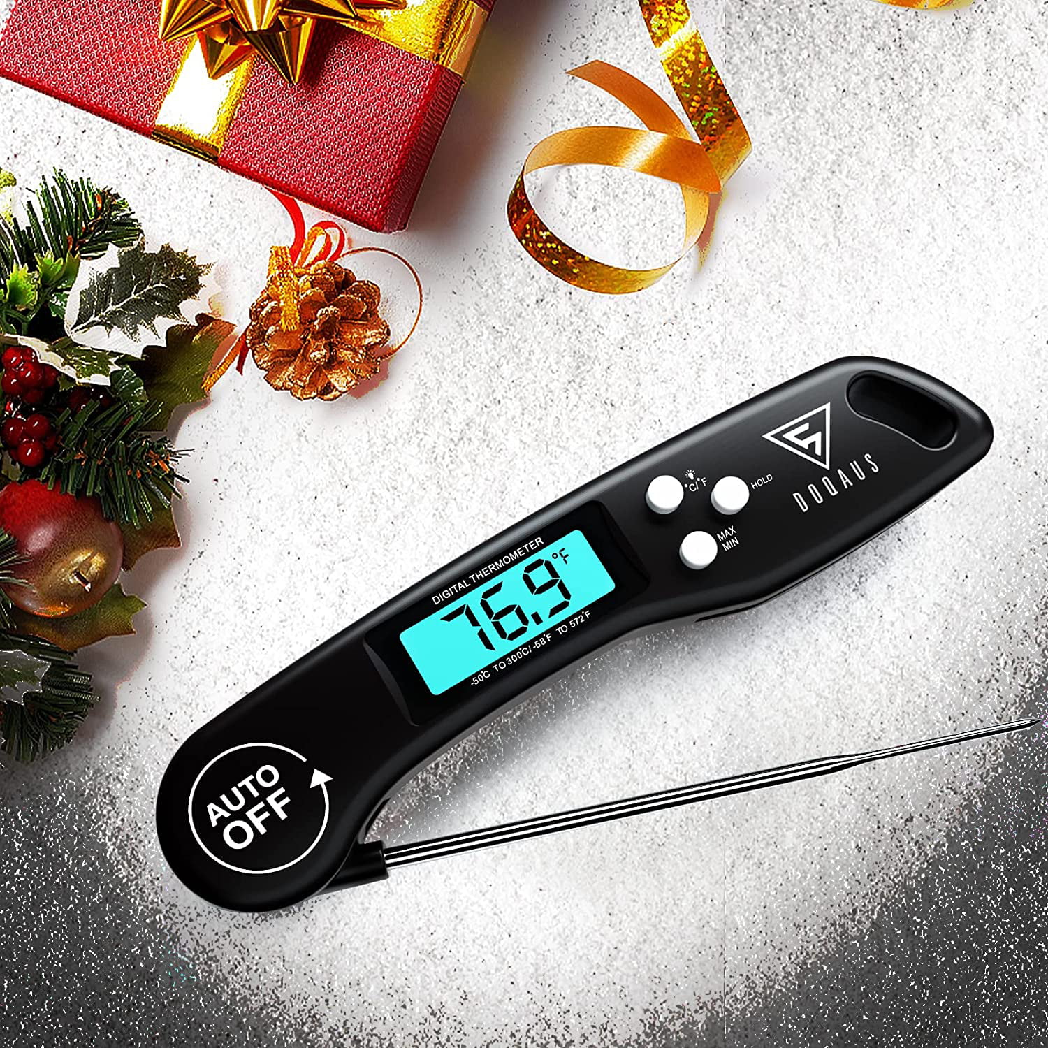 DUYKQEM Instant Read Digital Meat Thermometer (2 Pack) Waterproof Kitchen  Cooking Food Thermometer with Probe Backlight & Calibration,Best Quick  Grill