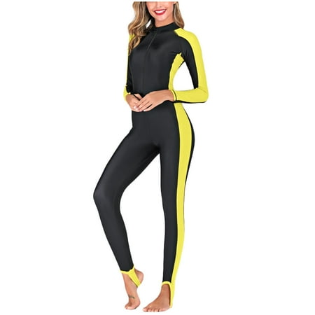 VerPetridure Women s Plus Size Rash Guard One Piece Swimsuit Long Sleeve Zipper Surfing Bathing Suit Women Summer Beach Sun Protection Swimwear UPF 50