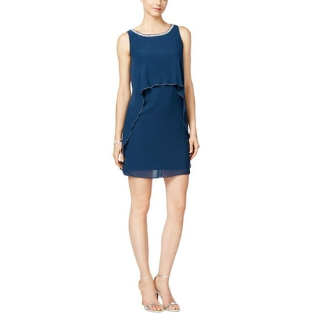 Sl Fashions - SL Fashions Womens Chiffon Popover Cocktail Dress