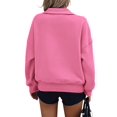 thumbnail image 3 of Womens Half Zip Sweatshirt Fleece Oversized Cropped Sweatshirt Long Sleeve Pullover Tops Fall Winter Outfits Clothes, 3 of 4