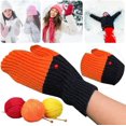 thumbnail image 5 of Dibujos animados de punto para hombres y mujeres Guantes de invierno Guantes cálidos para montar Guantes de trabajo hilo con puntas de los dedos （negro）, 5 of 5