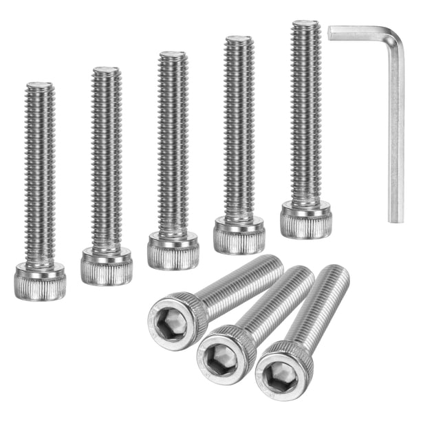 Uxcell 20-Pack M6 x 35mm Tornillos de Cabeza Hexagonal, Tornillos de Máquina de Acero Inoxidable 304, Sujetadores de Precisión de Rosca Completa