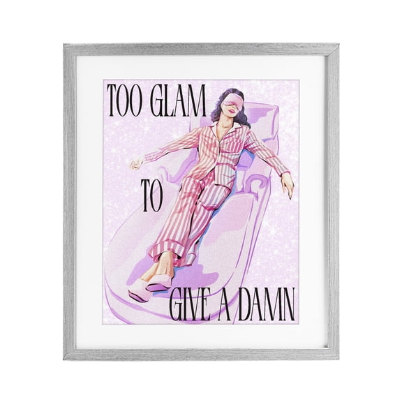 Stupell Industries Contemporary Too Glam To Care Gray Framed Print Under Glass, 17 x 21, by Ziwei Li