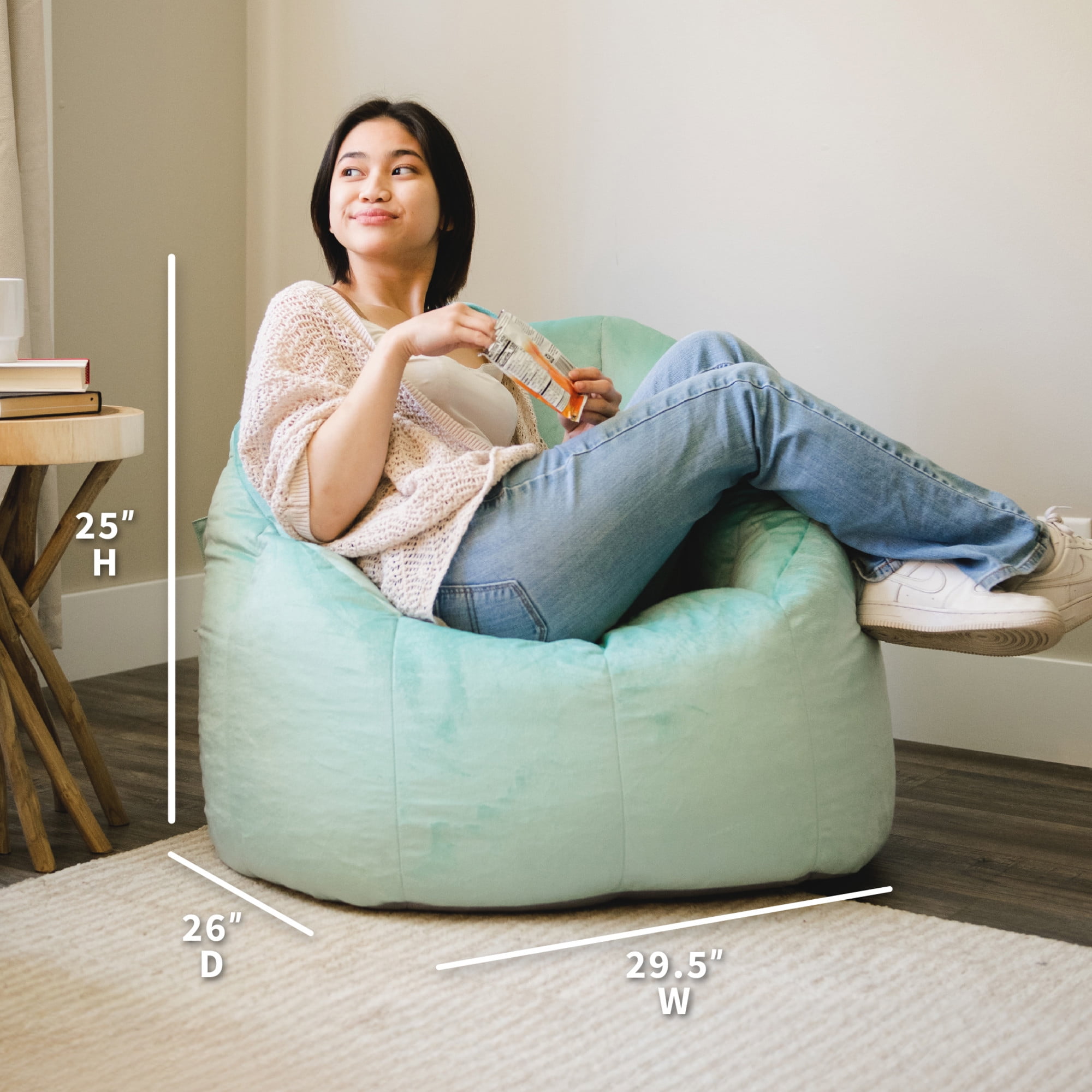 Beanbag Chair Teal Big Joe Chair Big Joe Warp Bean Bag Chair, Blue