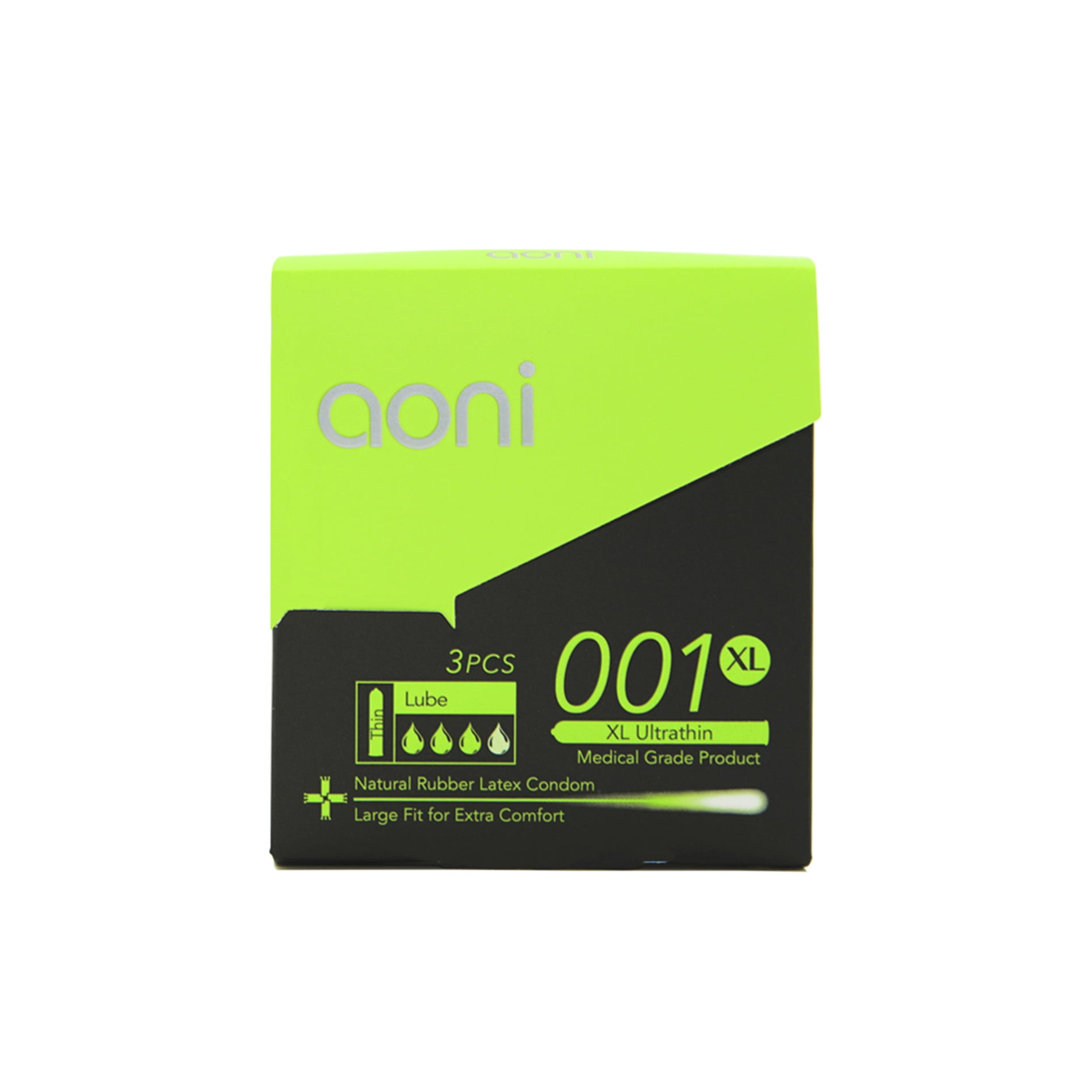 XL Ultrathin 001 Thin Latex Soft Safe Condoms 3 PCS Aoni Condoms