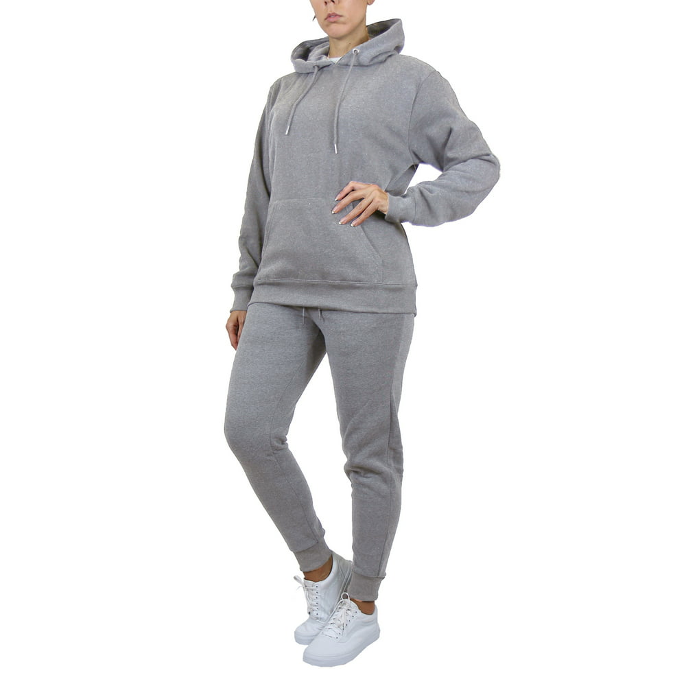 GBH - Womens Loose Fit Fleece-Lined Pullover Hoodie & Jogger 2-Piece