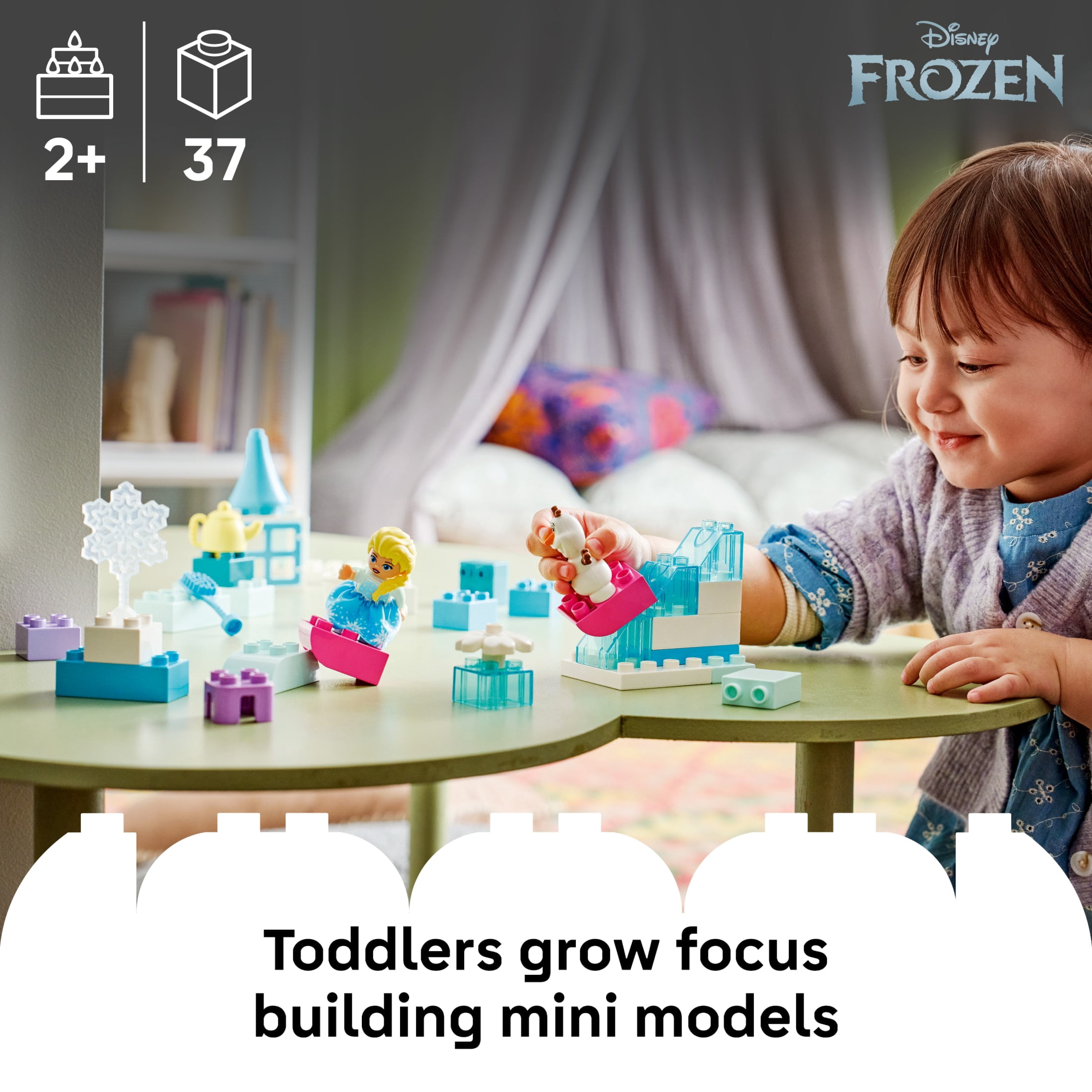 LEGO DUPLO Disney Frozen Creative Box with Elsa and Olaf - Building Toy for Girls & Boys, Ages 2+ - Toddler Disney Toy Figures & Playset - Gift for Birthdays - 10462