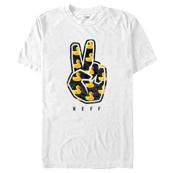 Men's NEFF Rubber Ducky Peace Fingers Graphic Tee White Large